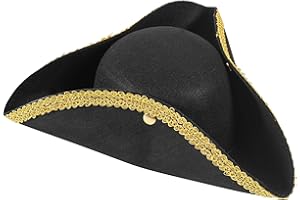 Funny Party Hats Colonial Style Tricorn Hat - Revolutionary War Deluxe Colonial Tricorn Hat