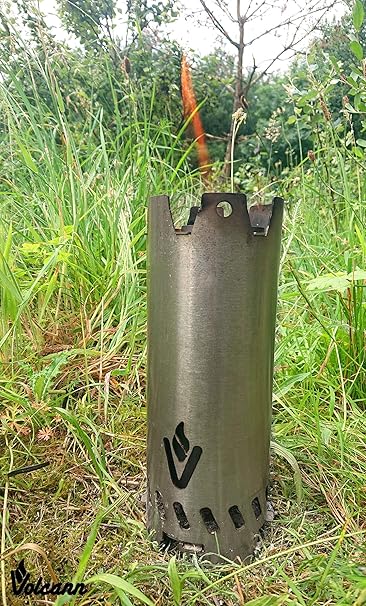 Volcann Estufa de leña de Gasificación Tubular Camping Senderismo Festivales Playa