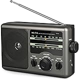 AM FM Portable Radio Battery Operated Radio by 4X D Cell Batteries Or AC Power Transistor Radio with and Big Speaker, Standar