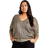 City Chic Plus Size Jumper Iliana in Silver