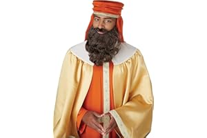 California Costumes Wise Man Brown Wig and Beard Standard , Orange
