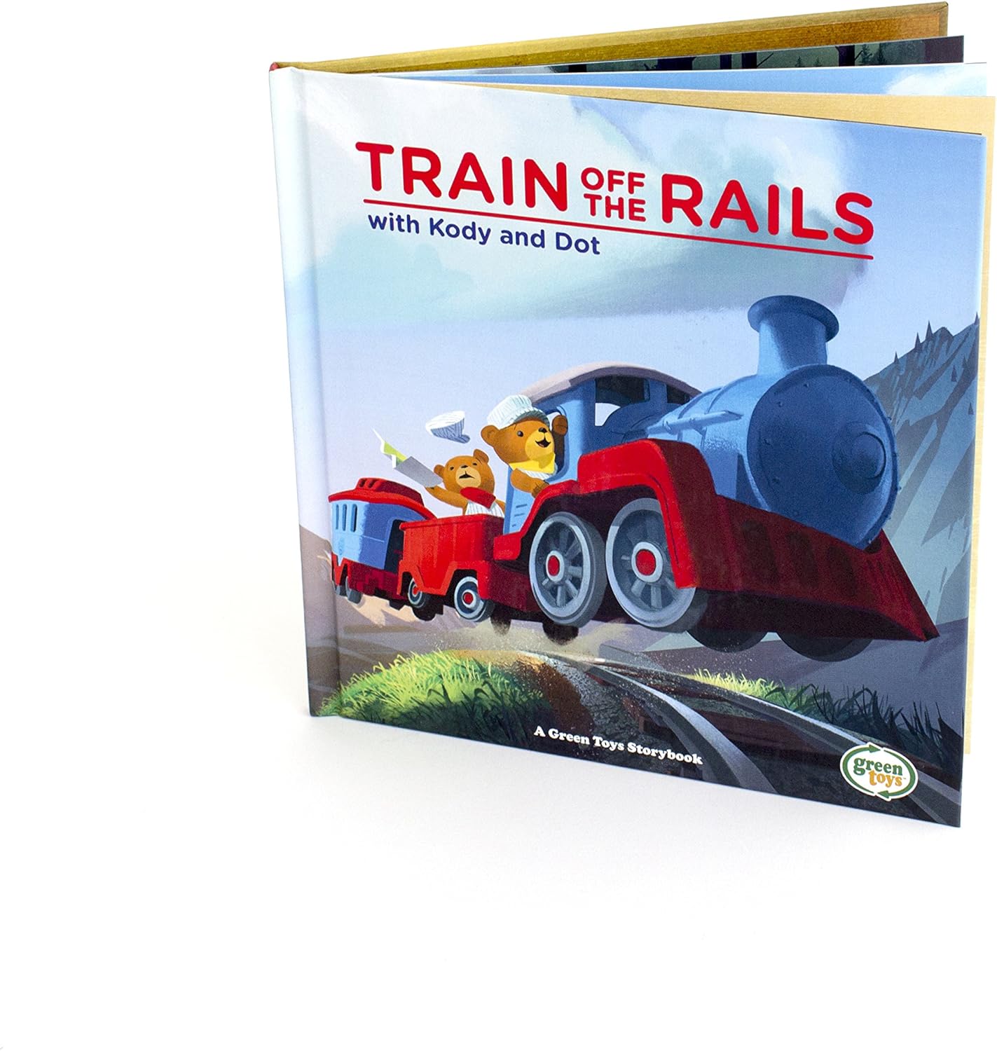 green toys train and storybook