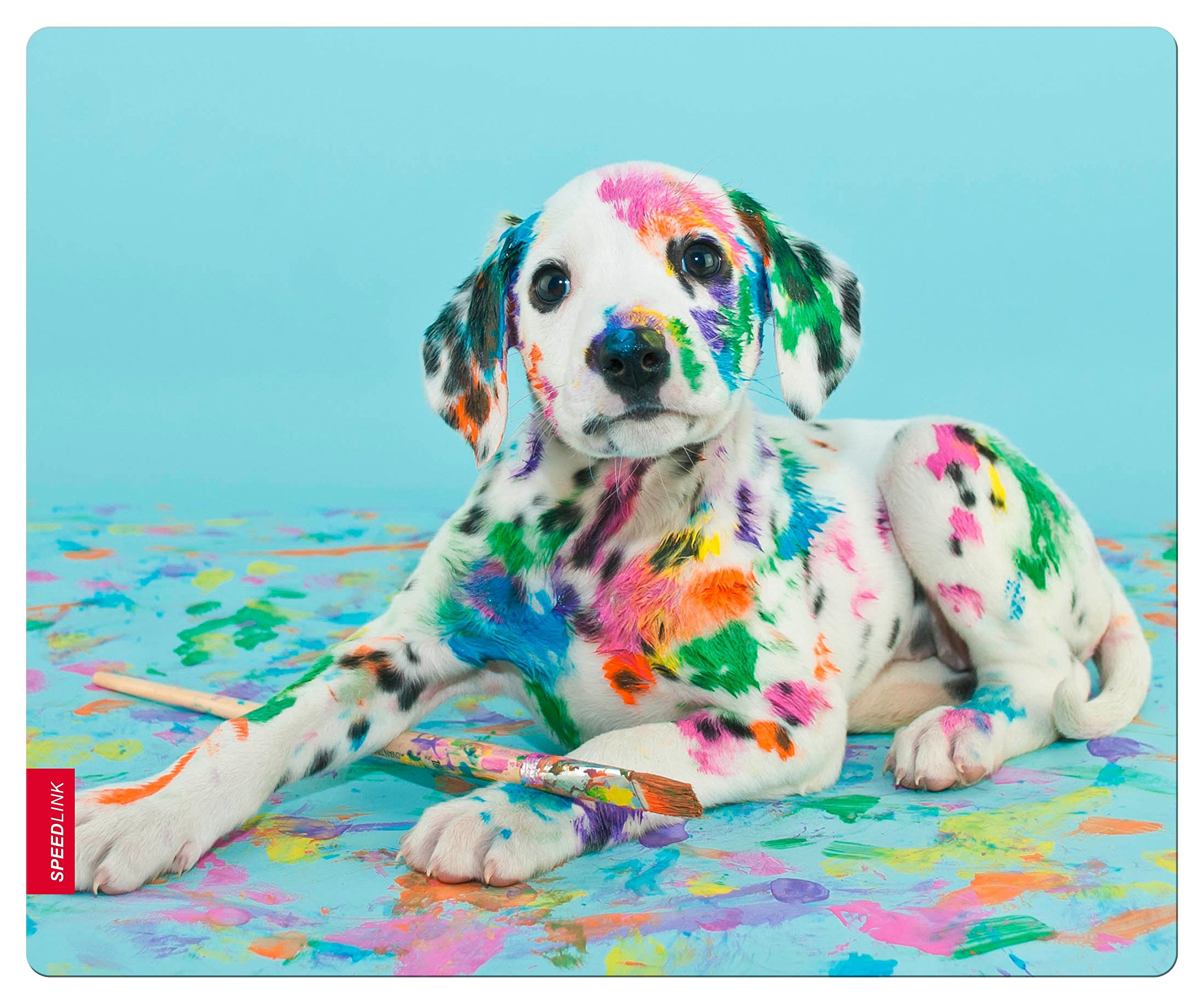 Speedlink Silk Mousepad SL-620000, Ergonomic, Slimline, Non-Slip, Anti-Static, Puppy Design