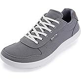 WHITIN Men's Wide Barefoot Shoes | Stylish Canvas Minimalist Sneakers | Zero Drop Sole