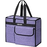 Codcey Large Utility Tote Bag with Reinforced Bottom, Waterproof Multi Pockets Beach Tote Bag for Travel, Work, School