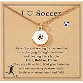 JINYRSOC Soccer/Softball/Basketball Necklace Christmas Gift for Women and Teen Athletes, Motivational Sports Jewelry for Sports Lovers, 16+3 Inch Chain