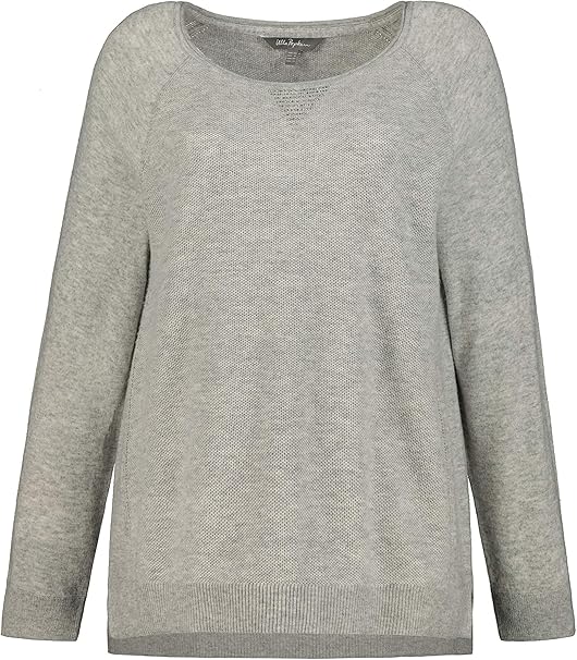 Ulla Popken Damen V-Neck Pullover – Oversized, Weicher Feinstrick, Langarm