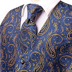 Hi-Tie Mens Suit Vest Bowtie Set Ties for Men V