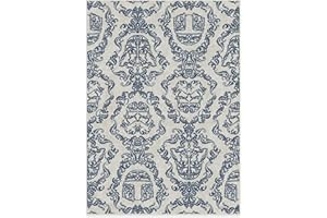 RUGGABLE Star Wars Washable Rug - Stain & Water Resistant Area Rug for Living Room, Bedroom, Kitchen & Dorm Room - Durable, Child & Pet Friendly - Dark Side Damask Blue 5'x7' (Standard Pad)
