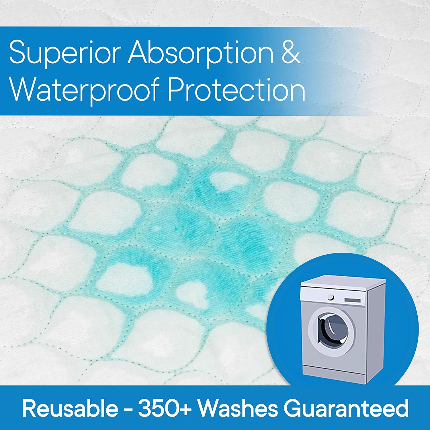 RMS Ultra Soft 4-Layer Washable and Reusable Incontinence Bed Pad - Waterproof Bed Pads, 34"X72": Health & Personal Care