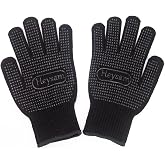 HEYSAM Heat Resistant Gloves with Silicone Bumps for Flat Iron Hair Straightener and Curling Irons Hot Tools