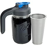 County Line Kitchen - Cold Brew Mason Jar iced Coffee Maker, Durable Glass, Heavy Duty Stainless Steel Filter, Flip Cap Lid -