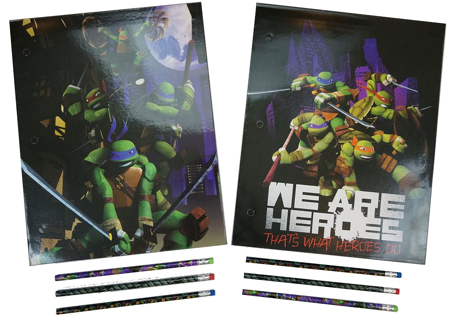 Ninja Turtles Folder and Pencil Back to School Bundle