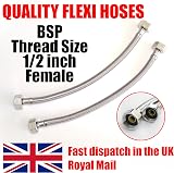 Xcel Home 1/2 in BSP Flexible Stainless Steel Hose Pair 300mm view 7