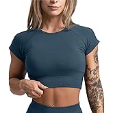 Gymreapers Short Sleeve Workout Tops for Women - Crop Tops for Women Tee - Yoga Athletic Tops for Running, Gym, & Training