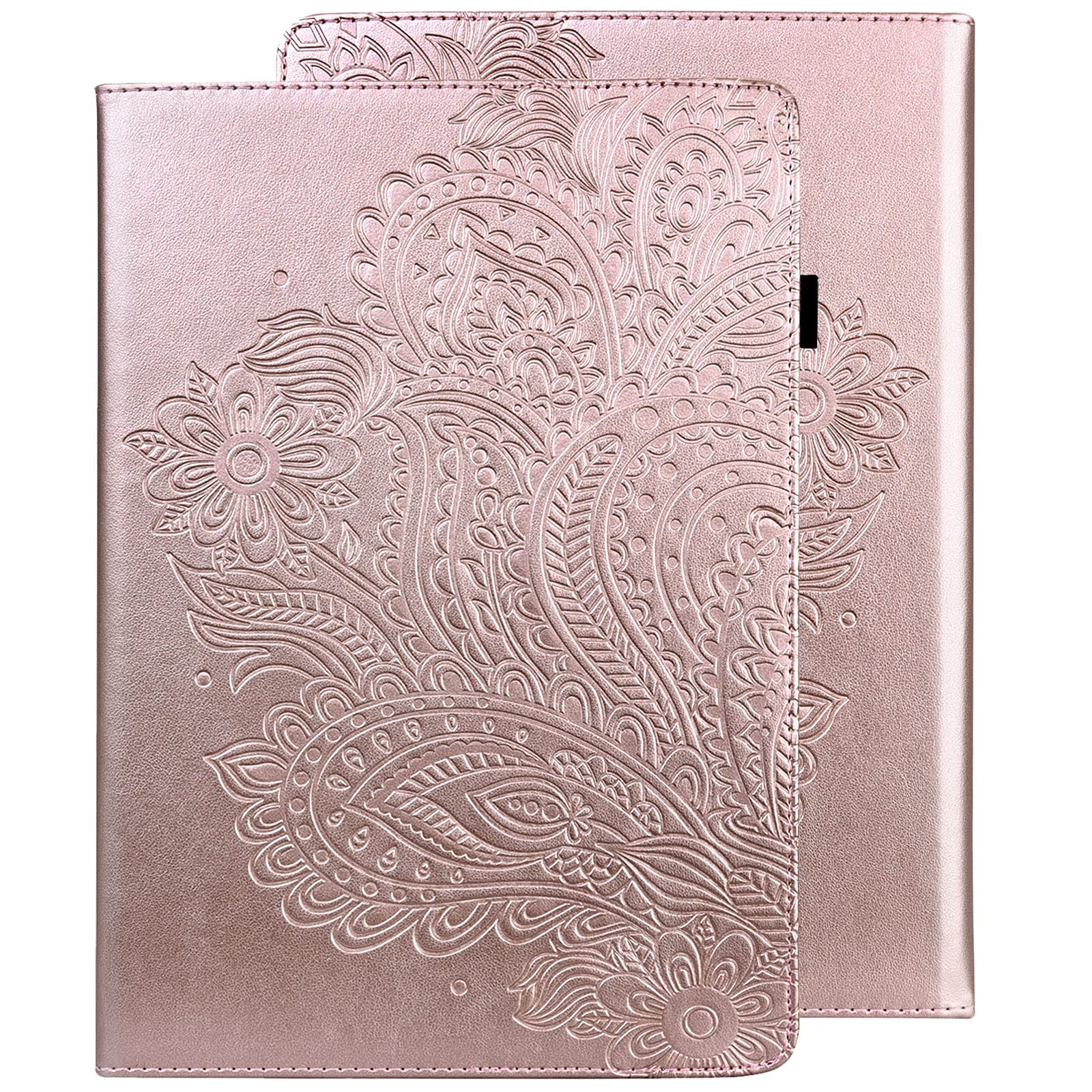 GLANDOTU Case for Samsung Galaxy Tab S2 9.7 inch SM-T810/T815, PU Leather Case lightweight Folio Flip Tablet Embossed Leather Cover Cases with fold Stand Protective Shell -Rose gold