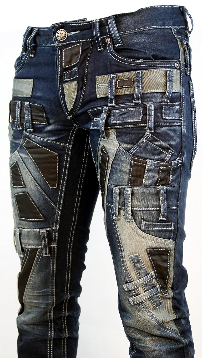 Highness Men's Straight Jeans Blue Blue 38 W/34 L Amazon.co.uk Clothing
