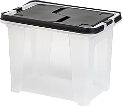 IRIS USA File Box File Organizer w/ Wing Lid for