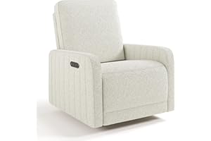 Storkcraft Kyoto Deluxe Extra-Wide Power Recliner Swivel Glider (Ivory Boucle) – Premium Electronic Power Recliner for Nursery, Includes Dual-USB Charging Port, Extra Wide Glider Rocking Chair