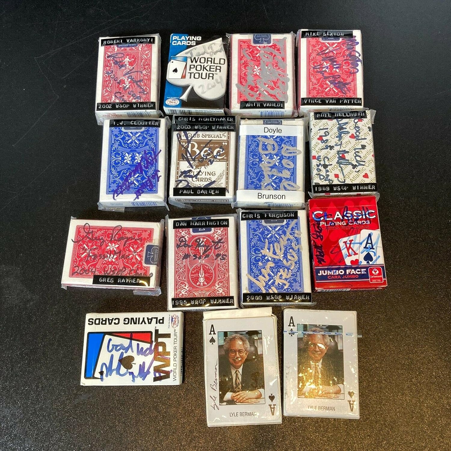 Lot Of (14) Pokers Champions Signed Card Decks RARE at Amazon's Sports