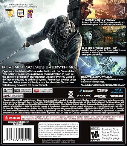 Amazon Com Dishonored Playstation 3 Game Of The Year Edition Bethesda Softworks Inc Video Games
