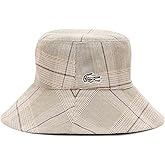 Lacoste Womens Plaid Cotton Poplin Bucket Hat