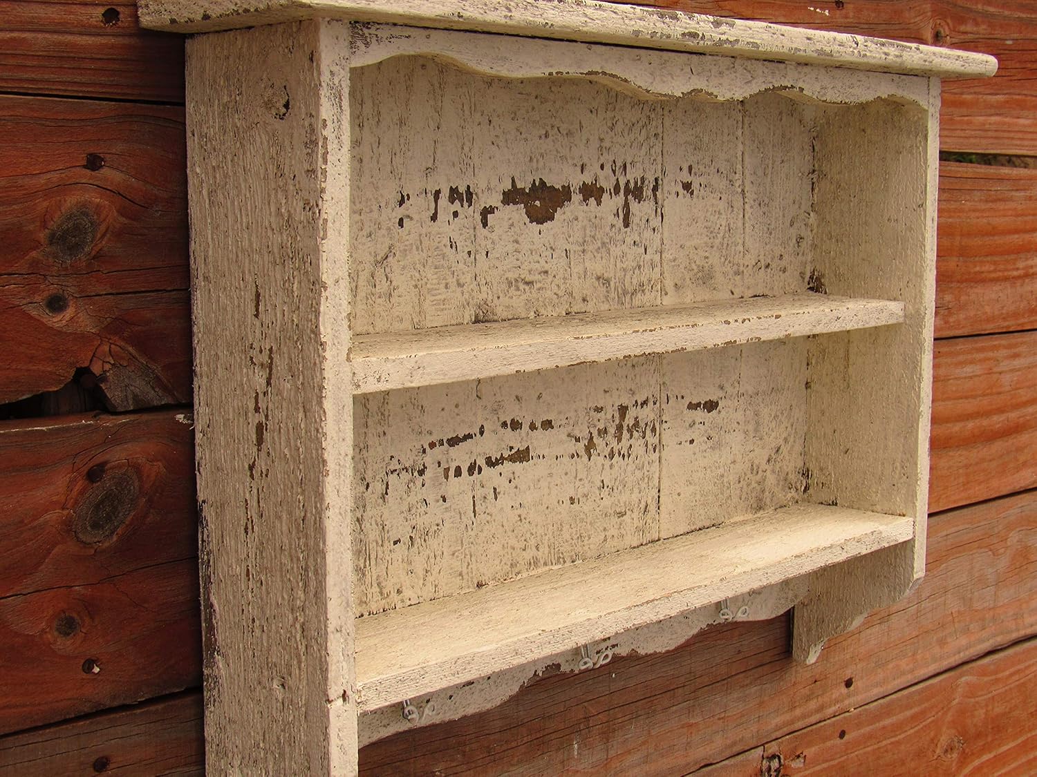 DISTRESSED WHITE SHELF **HANDMADE IN TEXAS** CEDAR WALL