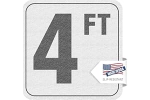 Aquatic Custom Tile, 4FT Depth Markers, 6x6 Inches Vinyl Stickers, Swimming Pool Number Markers, Adhesive Pool Safety Signage, Made in USA - (1 Pack)