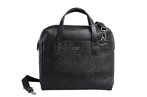 mens black leather tote