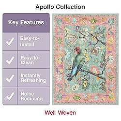 Well Woven Apollo Botanical Birds Ushak Washable