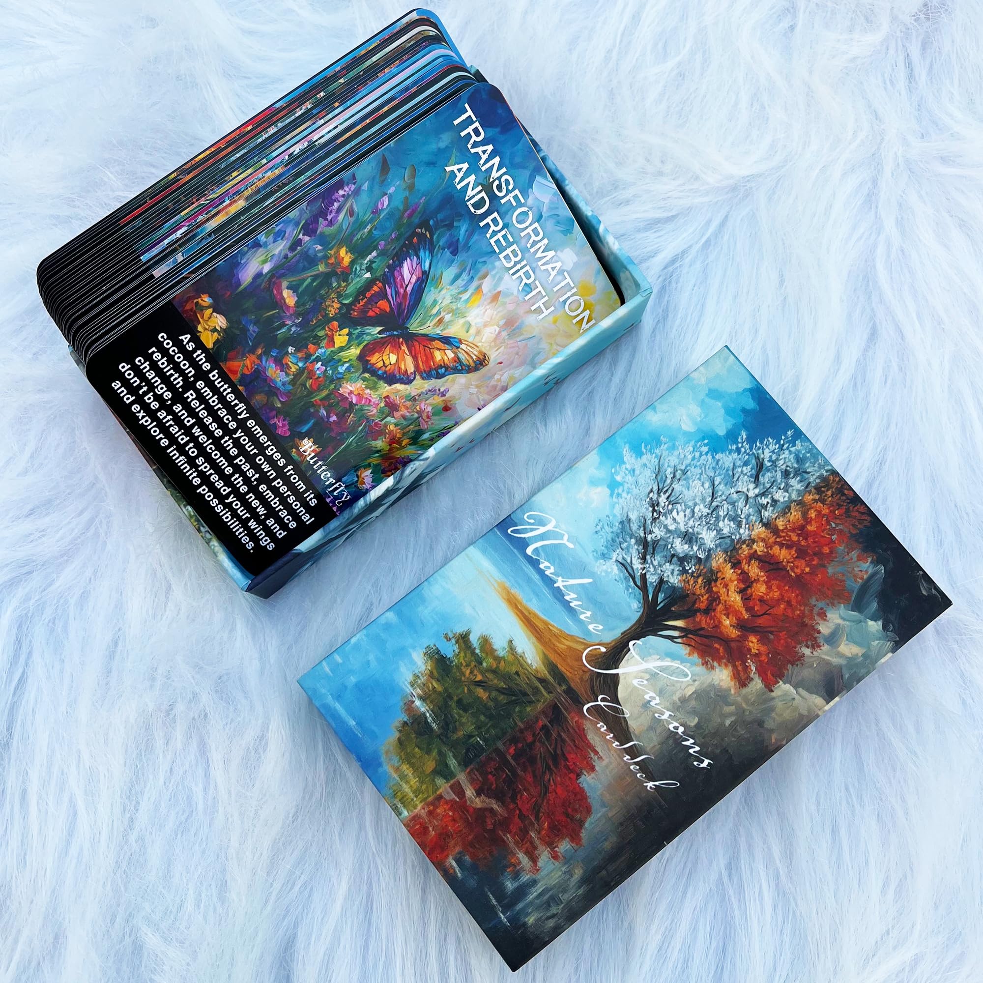 GZXINKE Nature and Seasons Oracle Deck, Phases and Forests Oracle Deck for Beginners, 54 Cards for Intuition, Healing, and Personal Growth, Animal Symbols, Moon, Seasonal Shifts