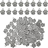 pson 130pcs Dog Paw Print Charms Animal Footprint Pendants Antiqued Puppy Paw Charms for DIY Jewelry Necklace, Bracelet, Earring, Keychain