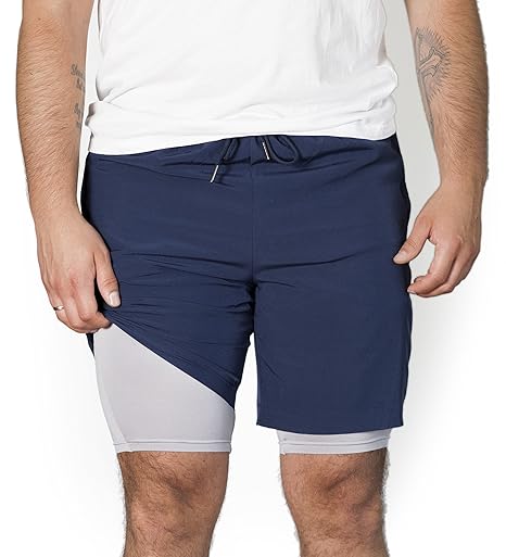 RR Sports 2 in 1 Shorts Dual kurz Sporthose Herren Laufshorts Laufhose Sport