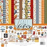 Echo Park Fall Collection Kit, Scrapbook Paper &amp; Sticker Set | Autumn Cardstock Craft Supplies for Scrapbooking, Card Making, Journaling &ndash; 12 x 12, Double Sided Paper, Fall Fever