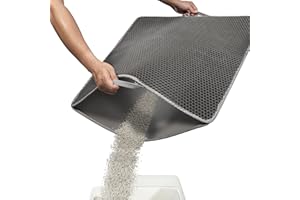 Conlun Cat Litter Mat Kitty Litter Trapping Mat 30” x24” Honeycomb Double Layer, Urine Waterproof, Easier to Clean, Litter Box Mat Scatter Control, Less Waste, Soft on Paws, Non-Slip
