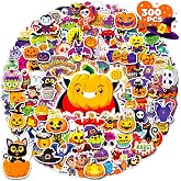 300PCS Halloween Stickers for Kids, Vinyl Holiday Decals | Cute Halloween Pumpkin Stickers Bulk for Water Bottles, For Teens Adults, Party Favors Gifts
