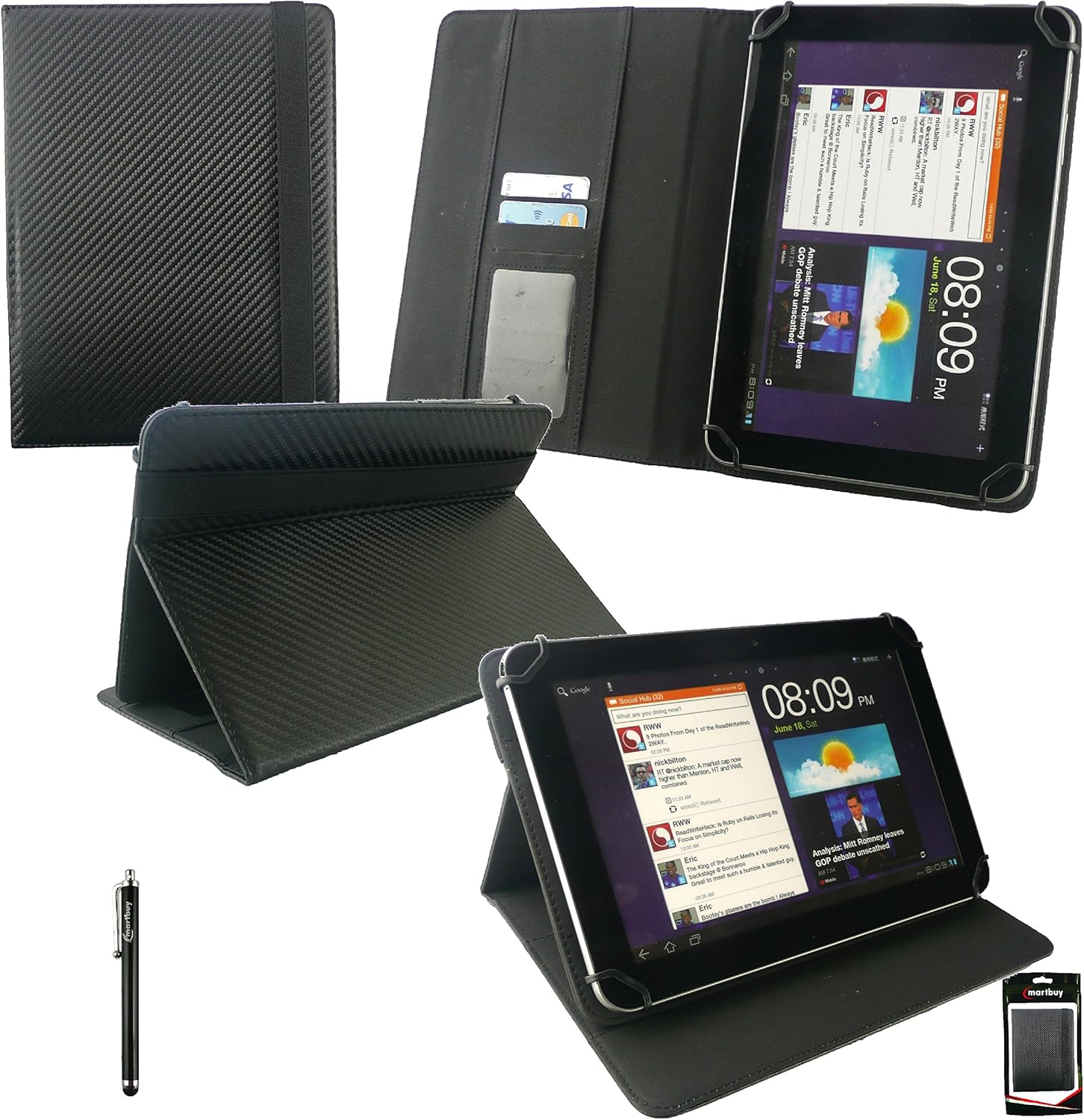 Emartbuy® Black Stylus + Tesco Hudl 2 8.3" Inch WiFi Tablet Universal