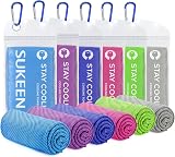 Sukeen 6 Pack Cooling Towels 40x12 Multicolor Microfiber Sports
