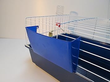 Plastic Blue Hay Rack Manger Feeder For Rabbit Bunny Guinea Pig