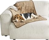 LE SURE Waterproof Dog Blanket 100x80cm Reversible Fleece Plush Camel