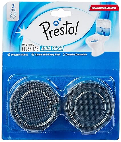 Amazon Brand-Presto! Hygienic Flush Tabs, Aqua Fresh-50 g (Pack of 2)