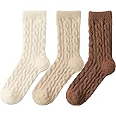 Fuzzy Crew Socks Women Warm Flully Socks Men Home Cozy Soft Sleeping Sock Fall Winter 3/5 Pairs Size 5-10