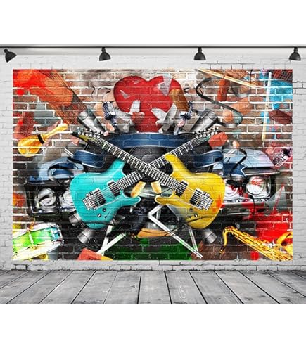 Renaiss 7x5ft Concert Photography Background Stage Band Rock Music Perform Backdrop Bar Drum Party Decoration Adult Portrait Photo Booth Video Shooting Studio Props Vinyl Wallpaper - View #11