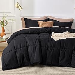 Bedsure Black Queen Comforter Set - Black Basket