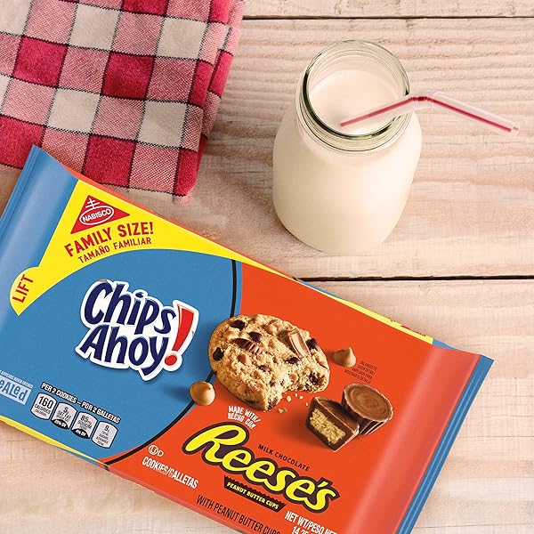 CHIPS AHOY! REESE’S PEANUT BUTTER CUP CHOCOLATE CHIP COOKIES, FAMILY SIZE, 14.25 OZ
