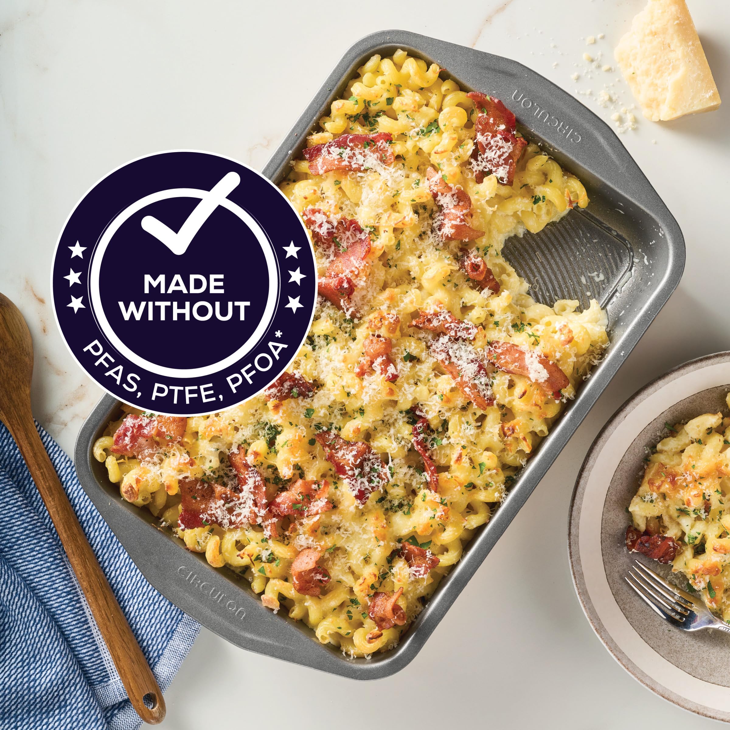 Circulon Total Nonstick Bakeware Set with Nonstick Bread Pan, Cookie Sheet, Baking Pan, Baking Sheet, Cake Pan and Muffin/Cupcake Pan - 10 Piece, Gray