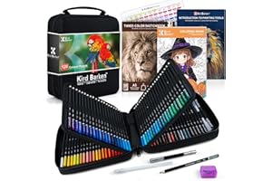 Kird Barken 147 PCS Colored Pencils Set for Adult Coloring Books, 120 Colored Pencils with 3-Color Sketchbook, Coloring Book,