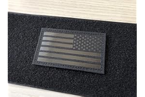 SUVIYA 2x3.5 inch Black Infrared IR US USA American Flag Patch with Hook/Loop (Reversed)