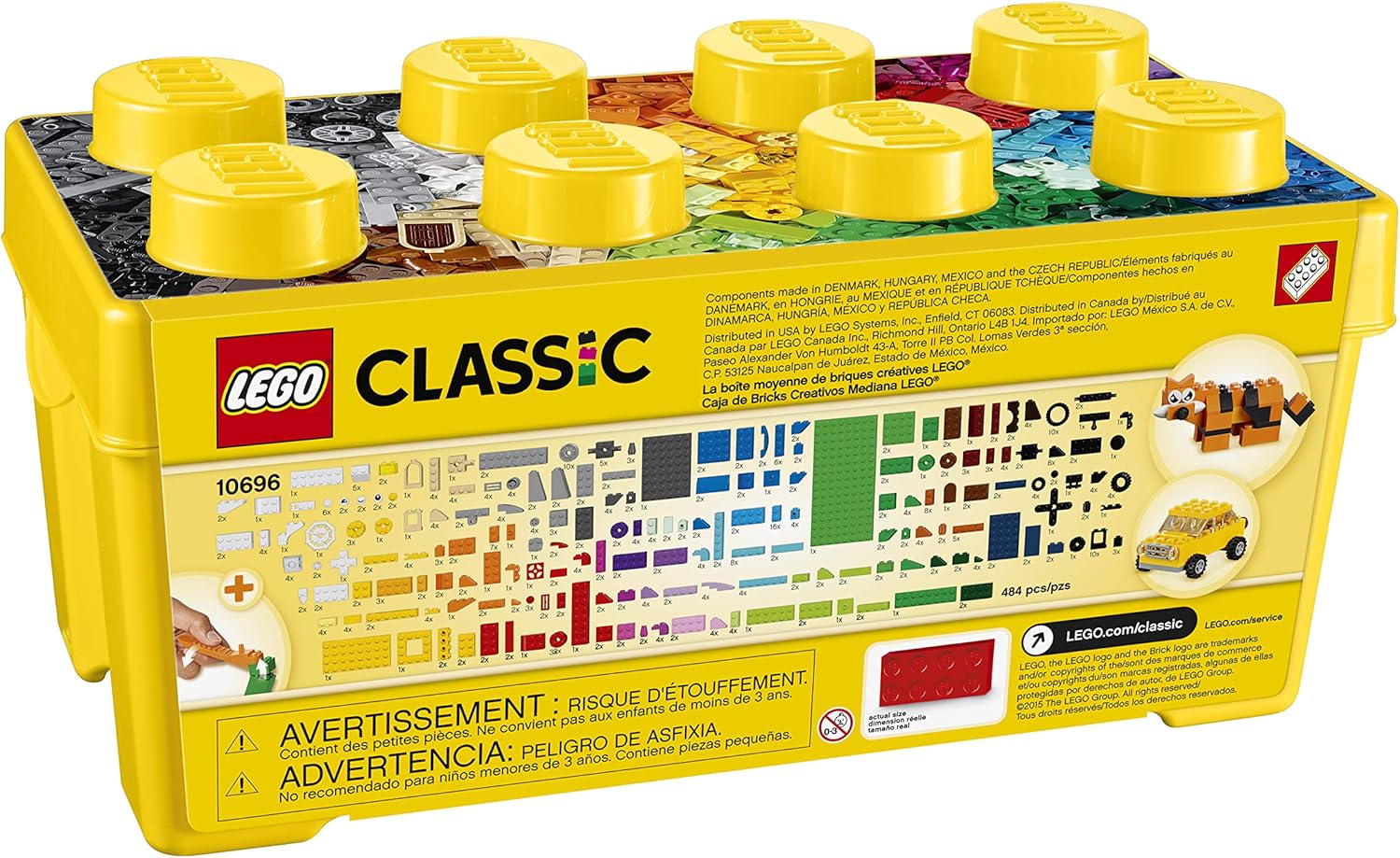 LEGO Classic Medium Creative Brick Box 10696 Building Toys for Creative Play; Kids Creative Kit (484 Pieces): Toys & Games