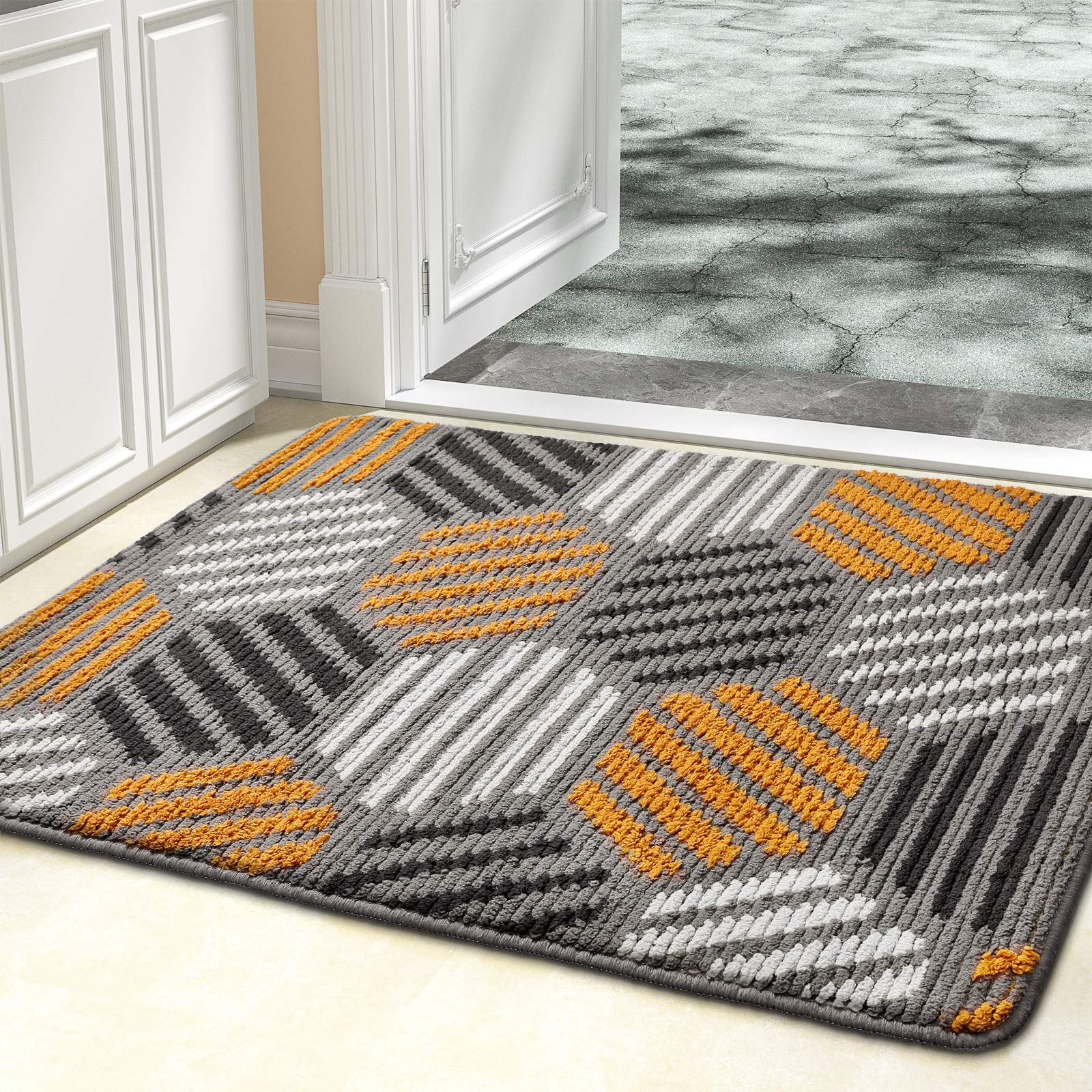 Color&Geometry Indoor Doormat, Outdoor Indoor Mat 20"x32", Waterproof, Non Slip Washable Quickly Absorb Moisture and Resist Dirt Rugs